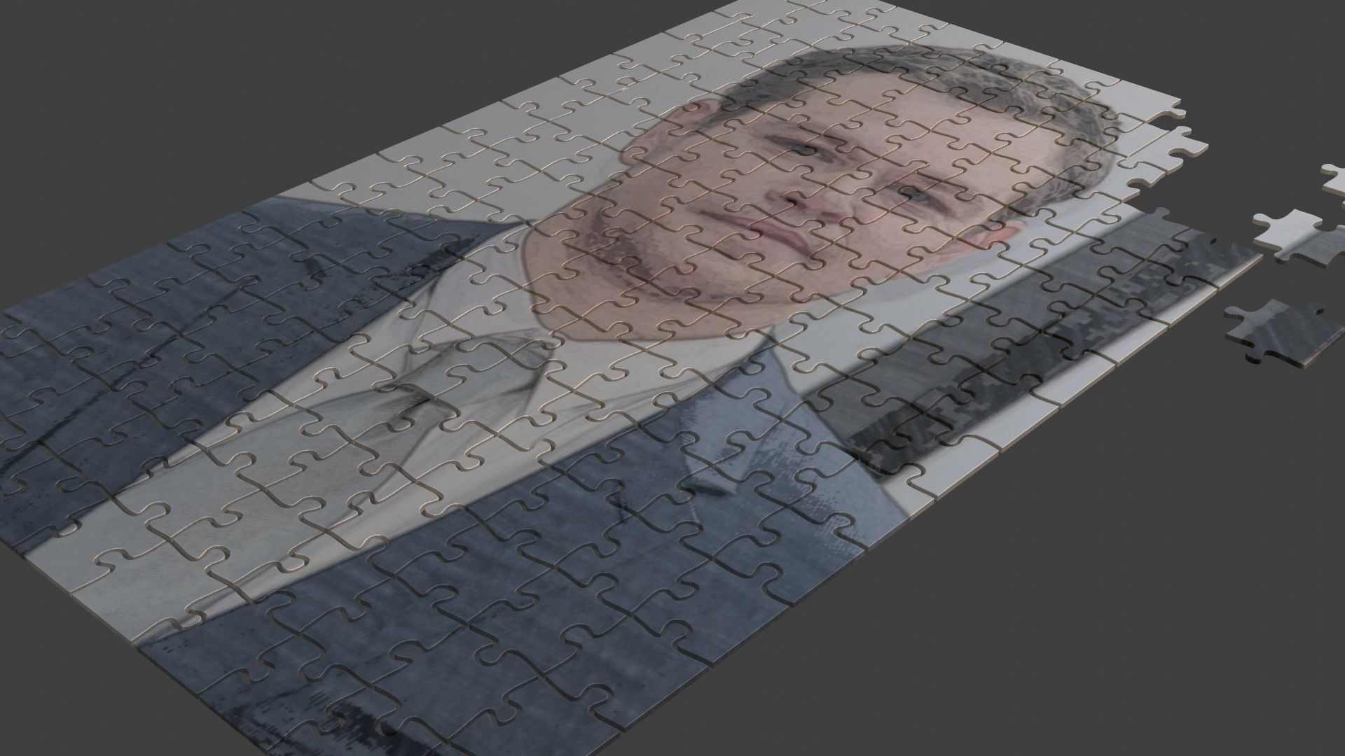 Matt Damon Puzzle Low-poly 3D model_9