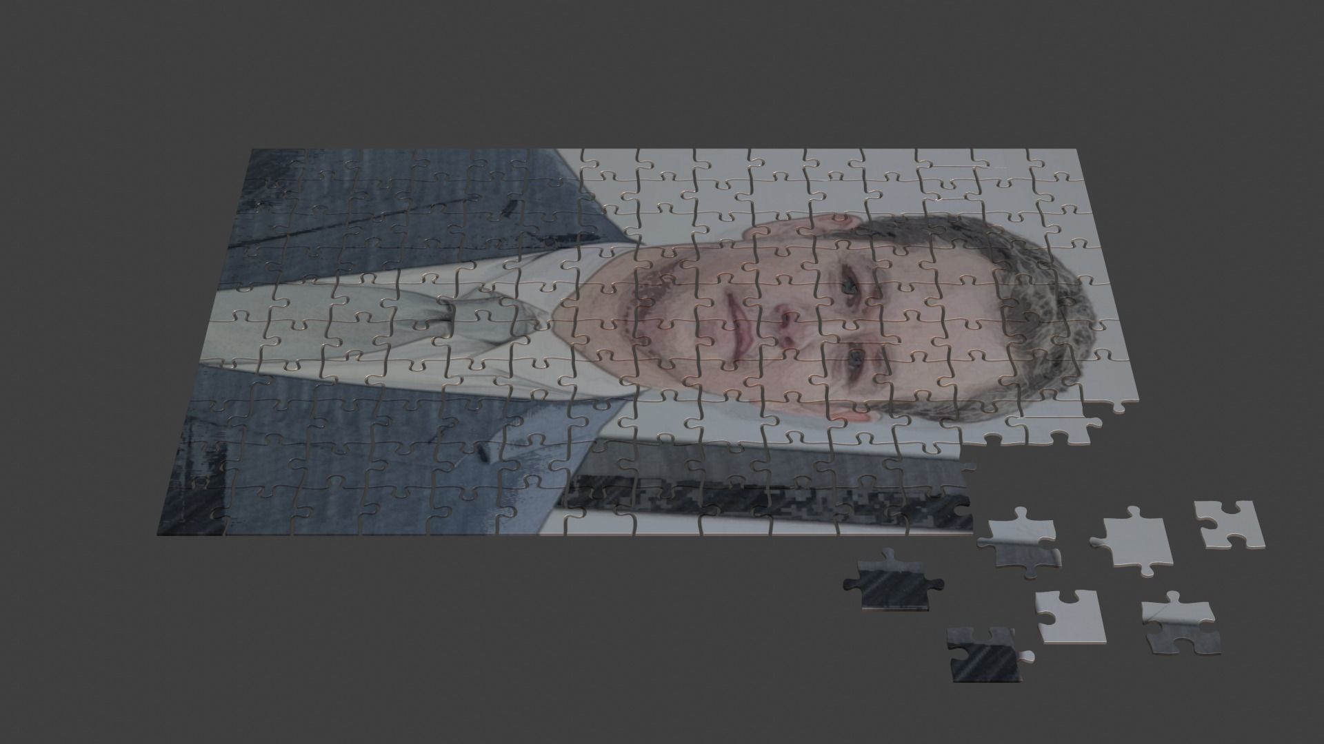 Matt Damon Puzzle Low-poly 3D model_3