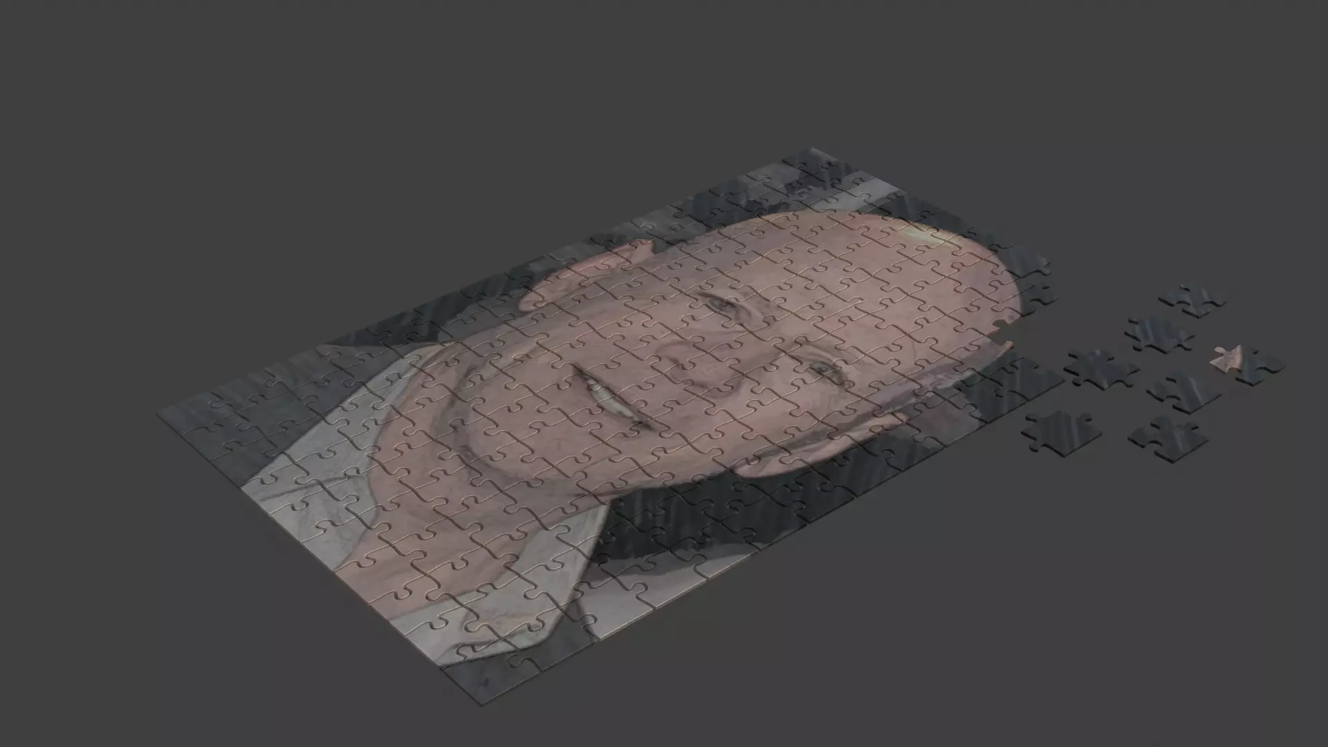 Bruce Willis Puzzle Low-poly 3D model