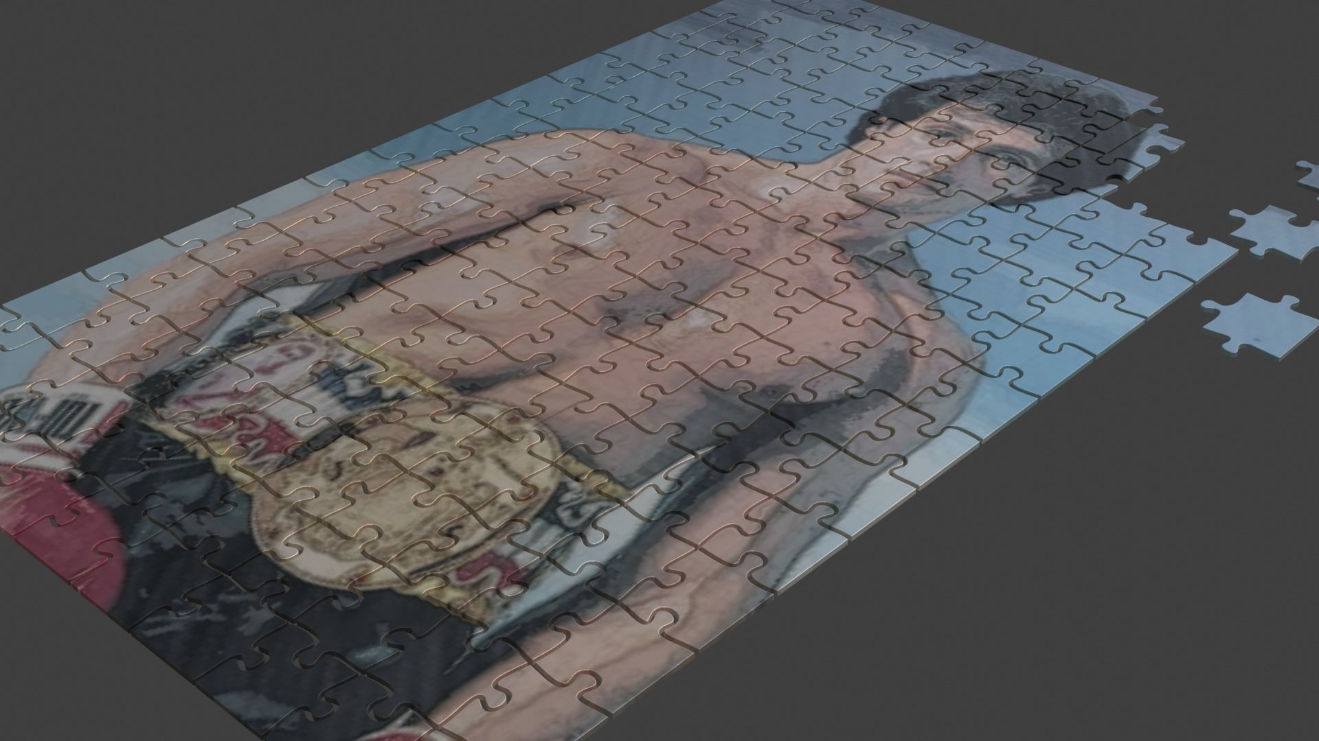 Sylvester Stallone Puzzle Low-poly 3D model_9