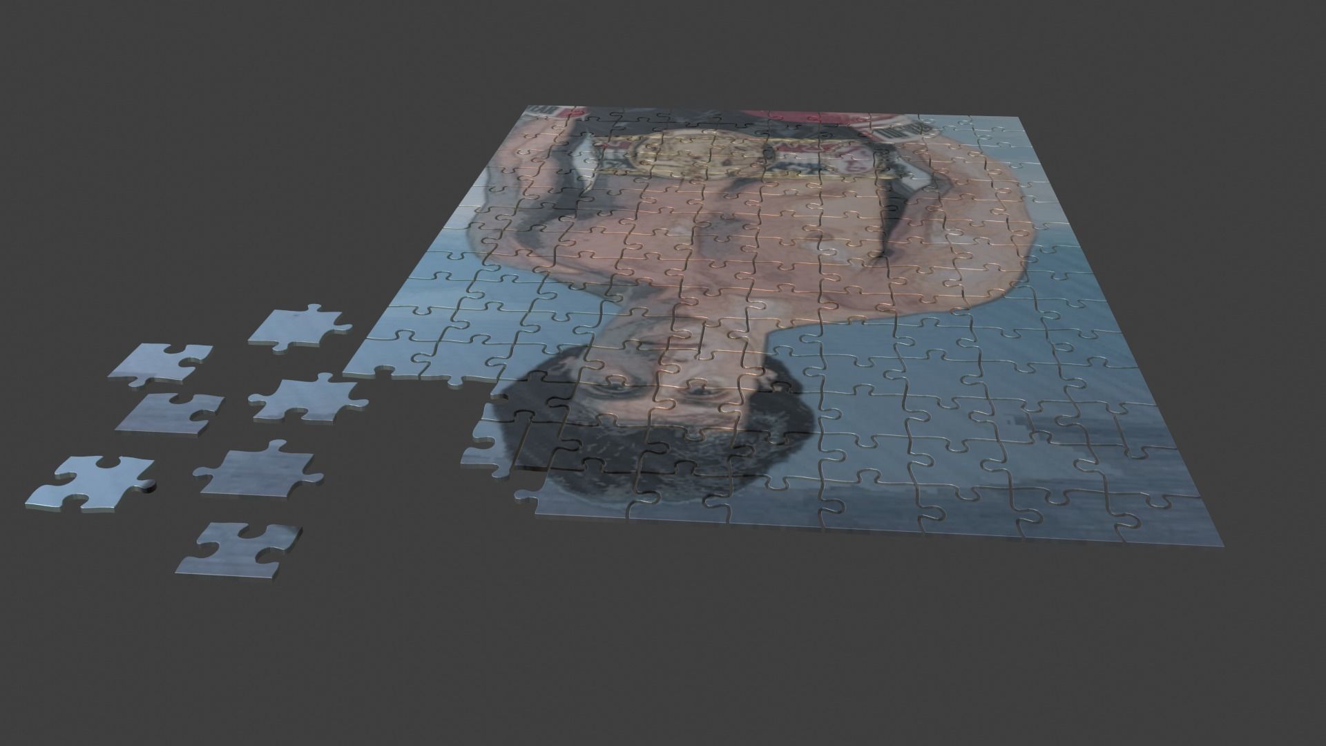 Sylvester Stallone Puzzle Low-poly 3D model_8