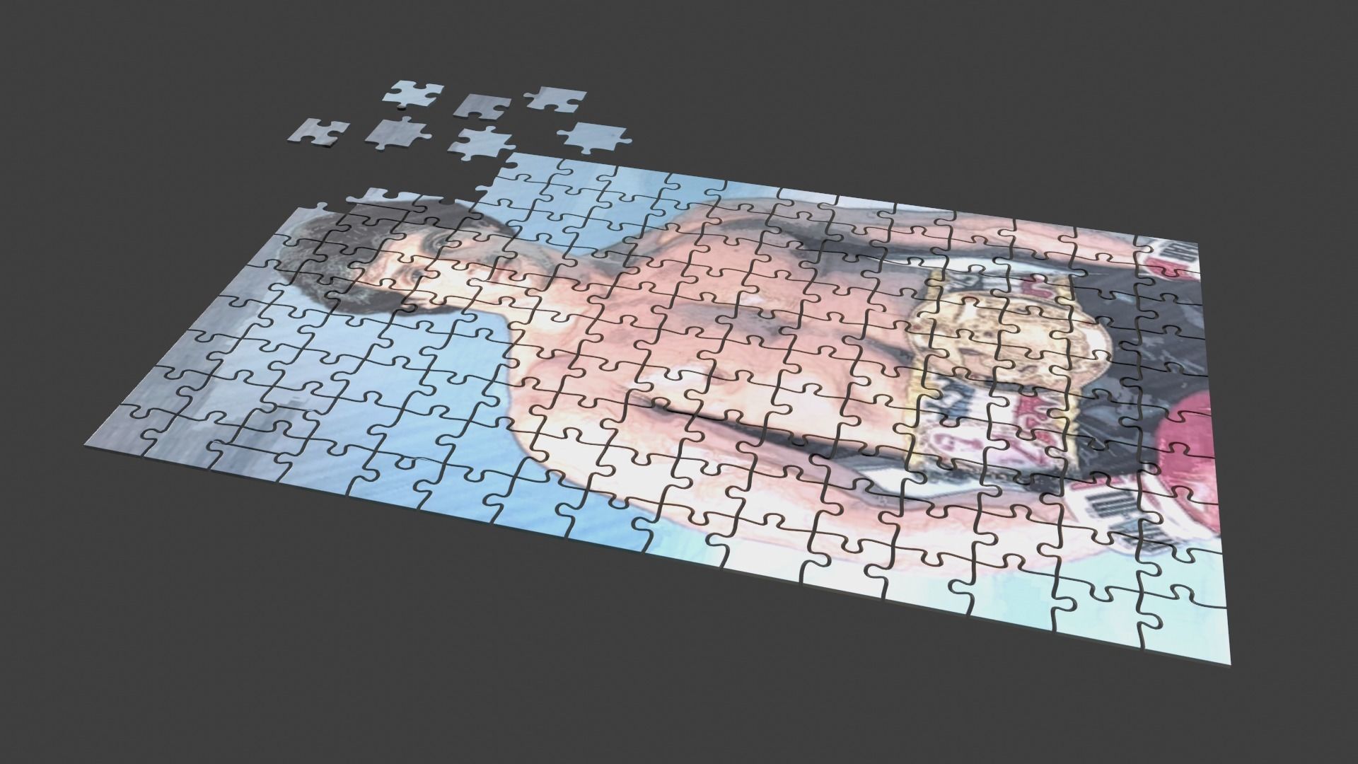 Sylvester Stallone Puzzle Low-poly 3D model_7