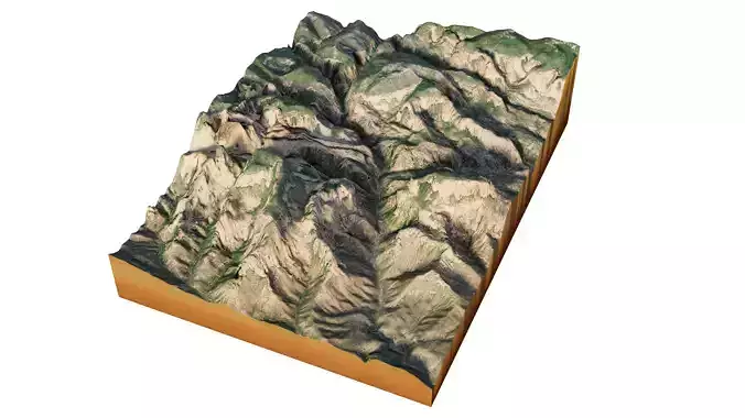 Kolob canyon in Zion National Park 3d terrain