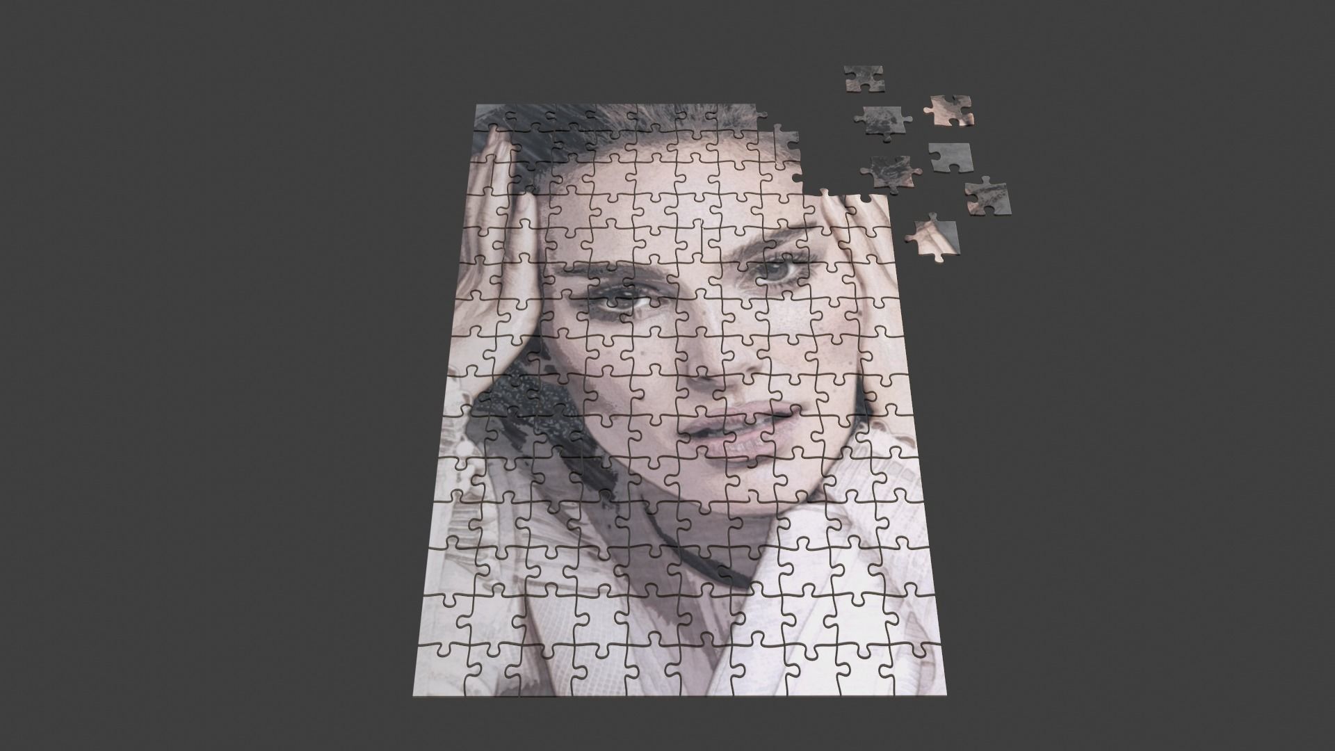 Natalie Portman Puzzle Low-poly 3D model_2