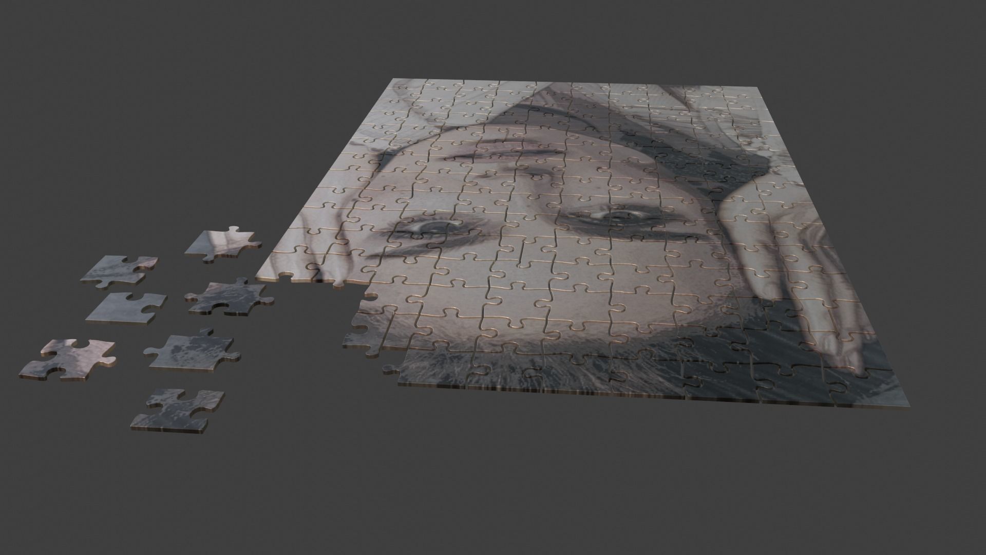 Natalie Portman Puzzle Low-poly 3D model_8