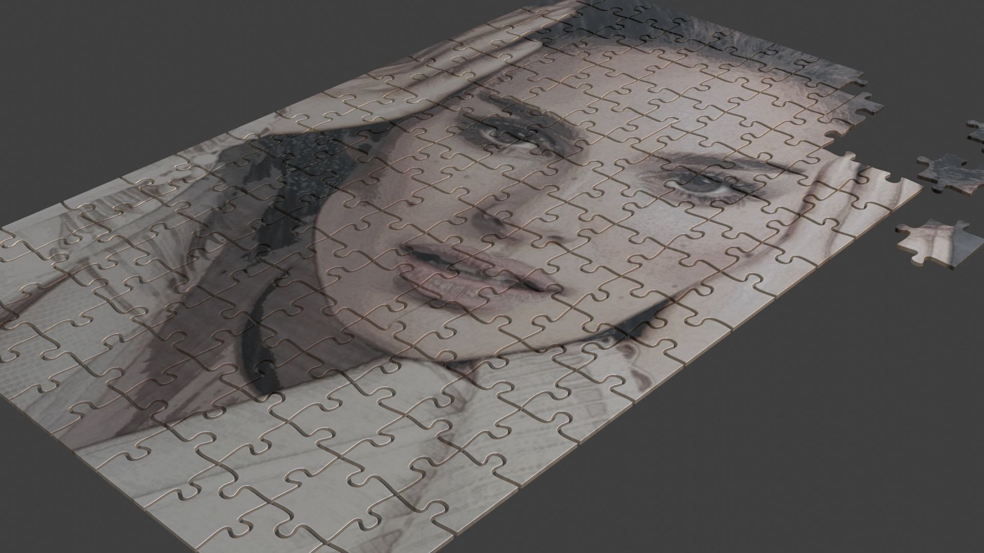 Natalie Portman Puzzle Low-poly 3D model_9