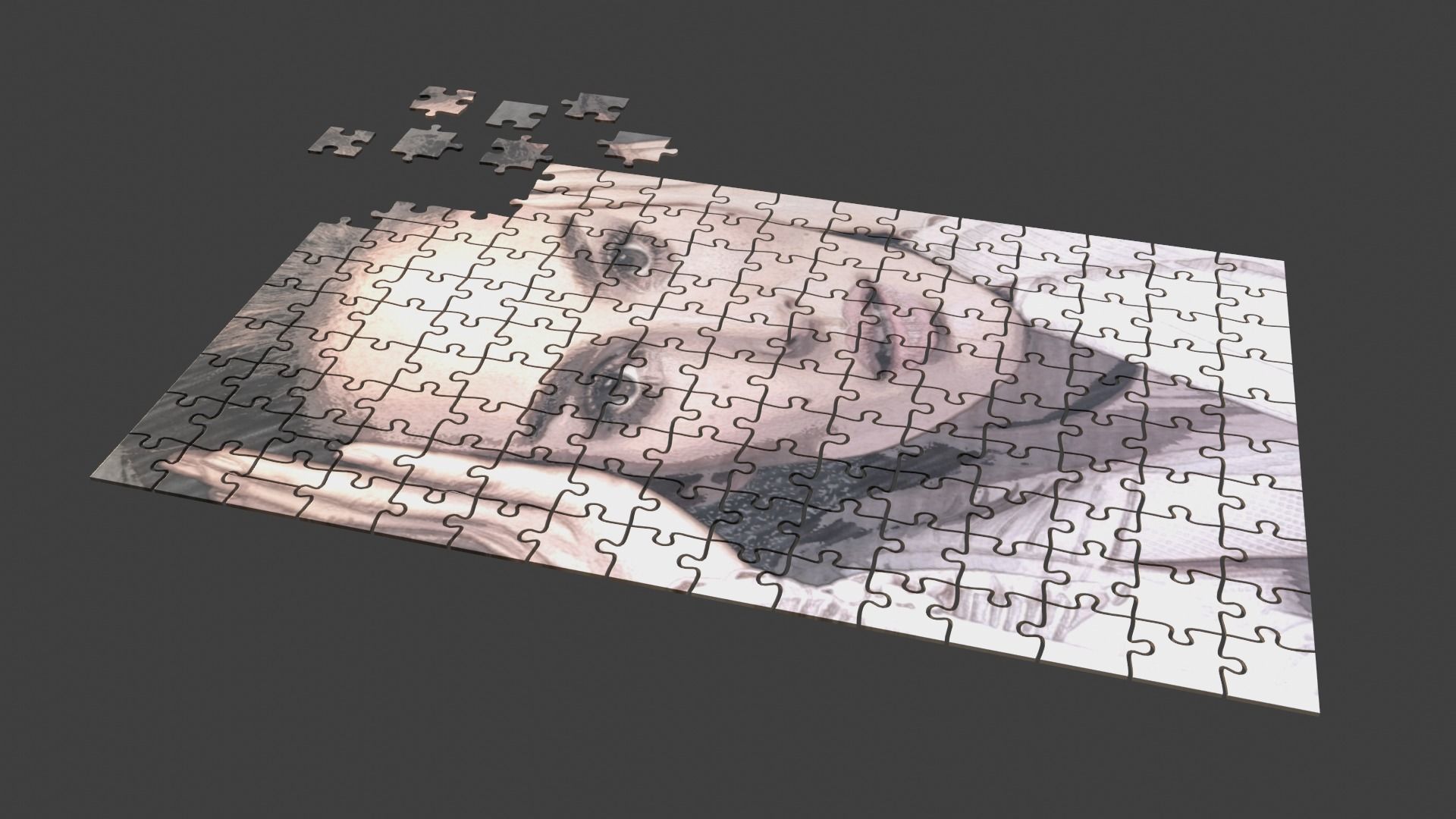 Natalie Portman Puzzle Low-poly 3D model_7