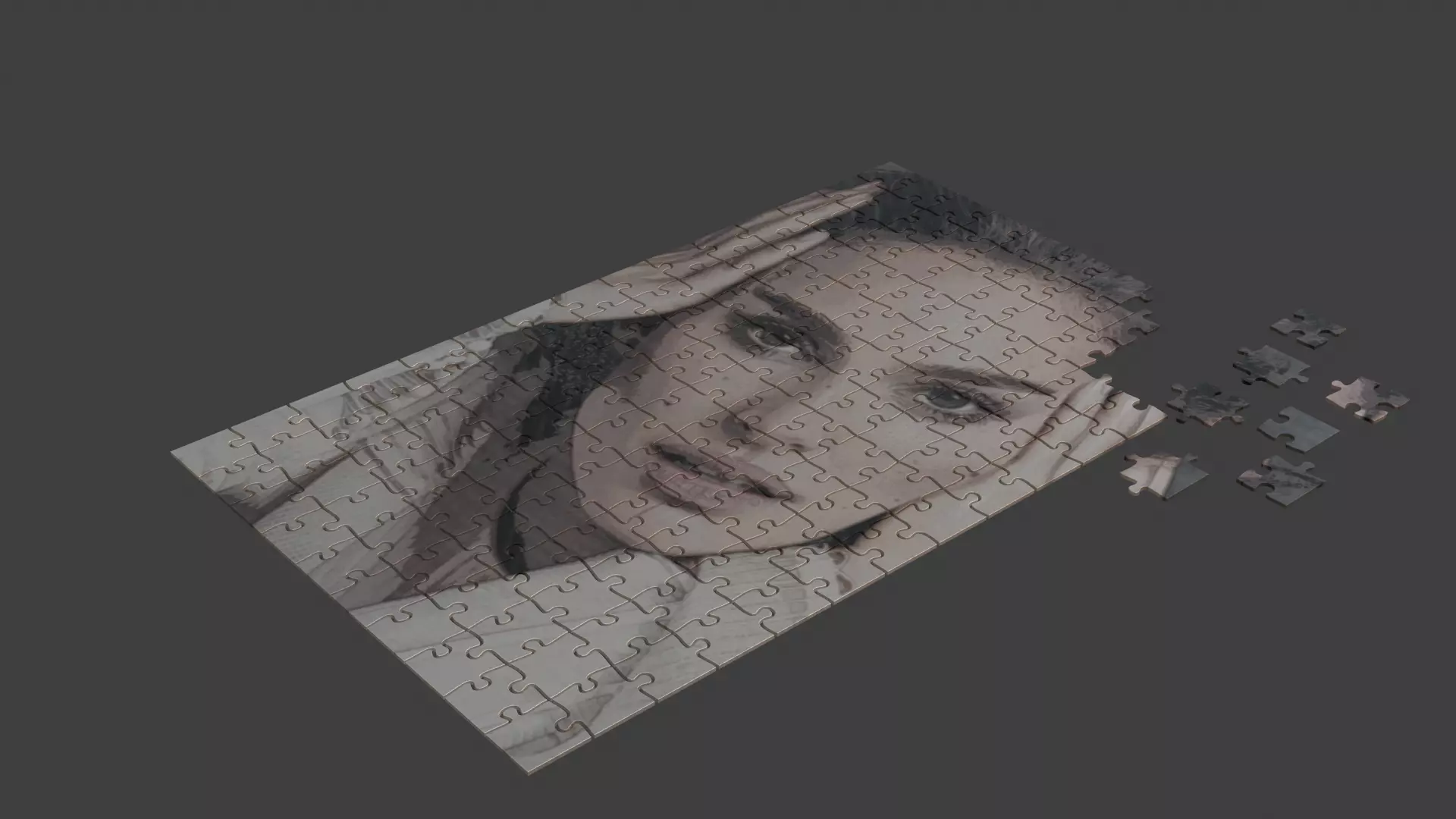 Natalie Portman Puzzle Low-poly 3D model_0