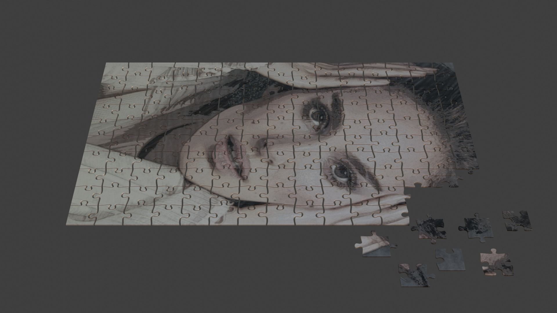 Natalie Portman Puzzle Low-poly 3D model_3