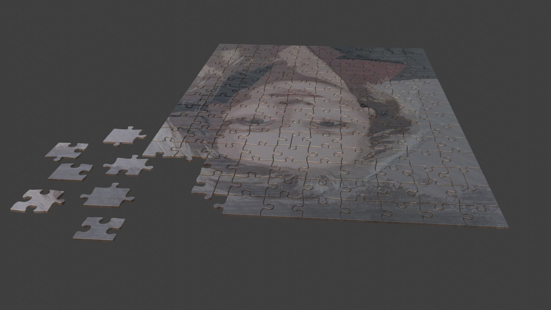 Meryl Streep Puzzle Low-poly 3D model_8
