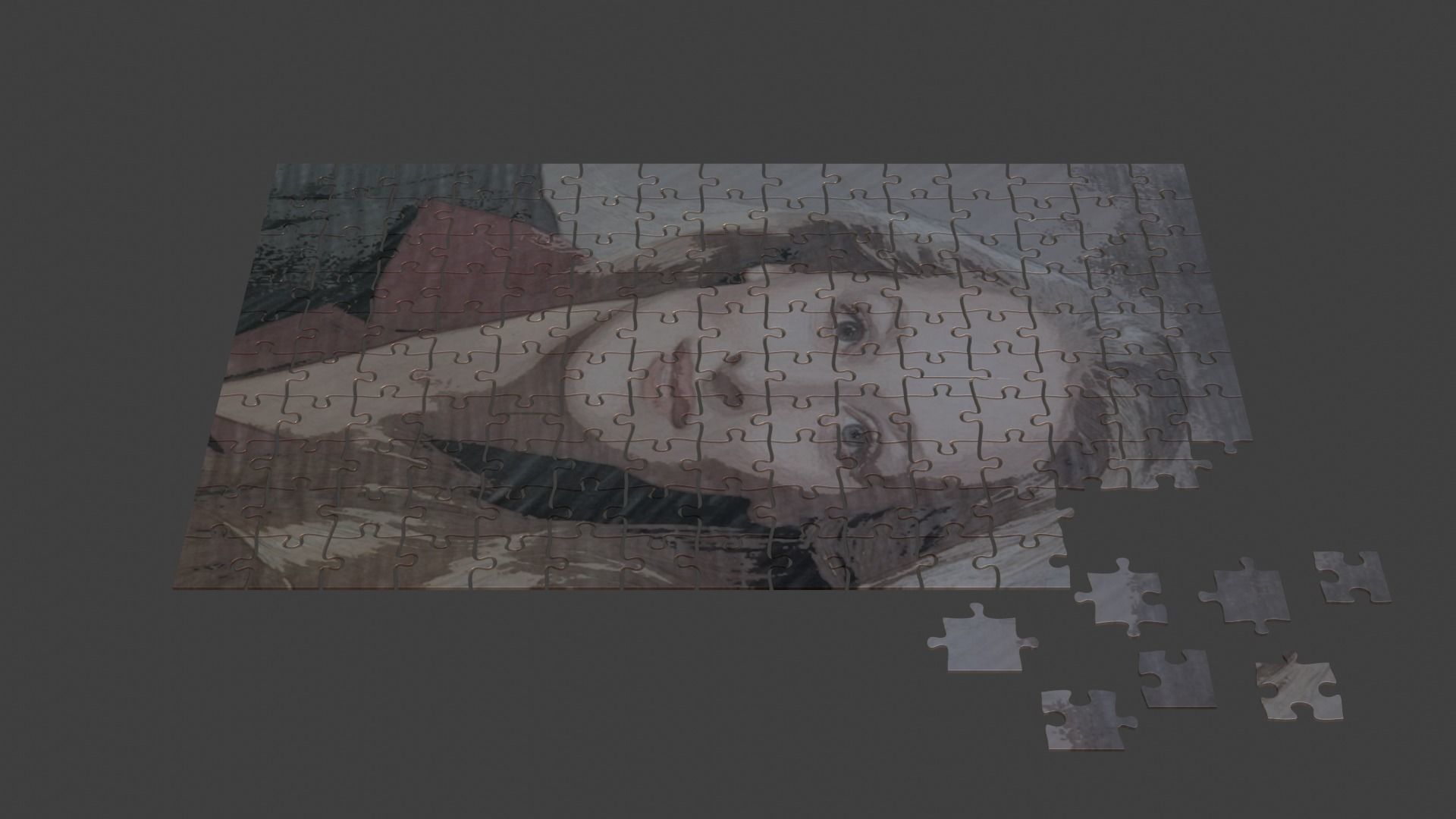 Meryl Streep Puzzle Low-poly 3D model_3