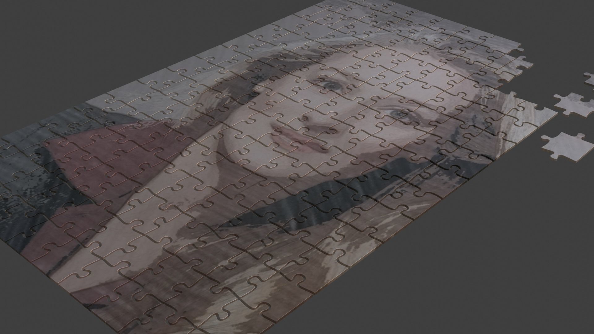 Meryl Streep Puzzle Low-poly 3D model_9
