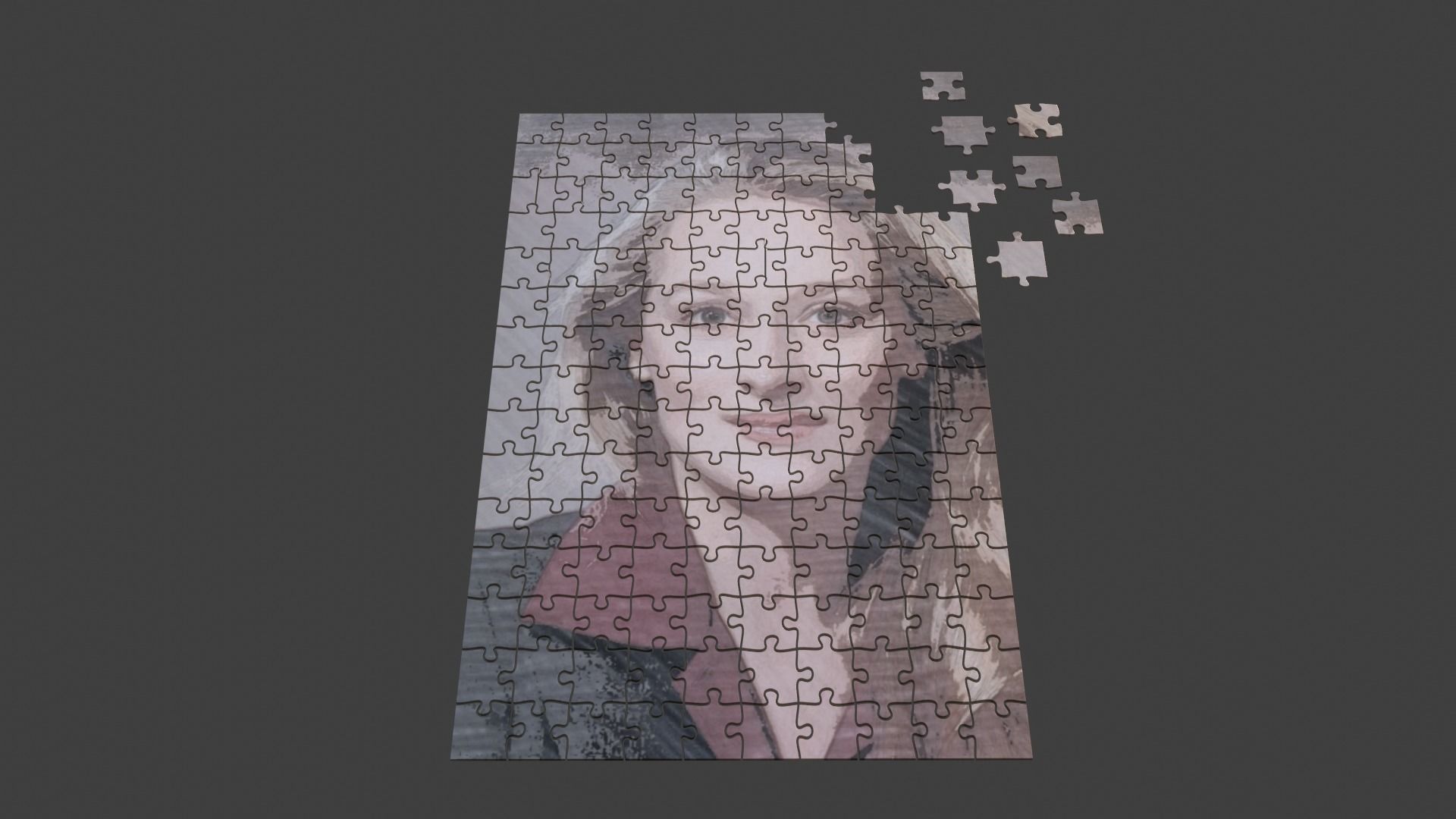 Meryl Streep Puzzle Low-poly 3D model_2