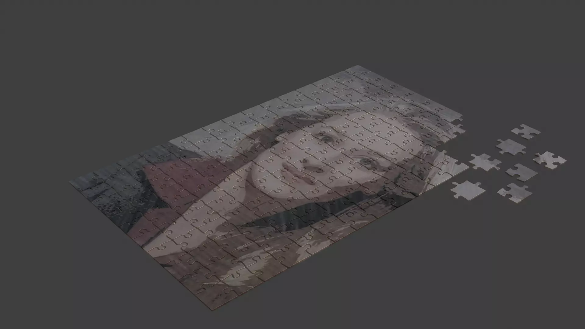 Meryl Streep Puzzle Low-poly 3D model_0