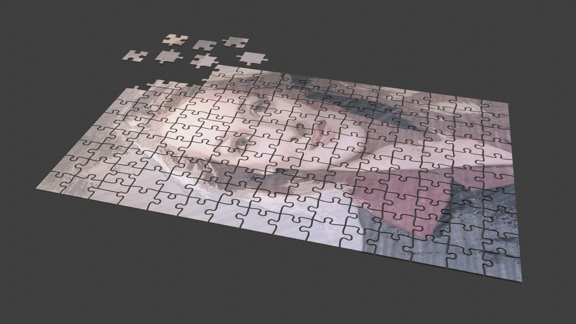 Meryl Streep Puzzle Low-poly 3D model_7