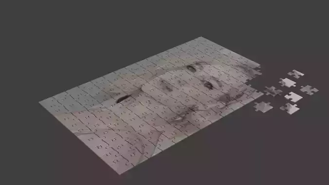 Jennifer Lawrence Puzzle Low-poly 3D model