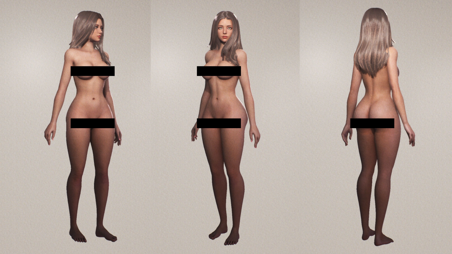 F2 Cyber Girl Celeste - Rigged Animated Modular Game Character Low-poly 3D model_4