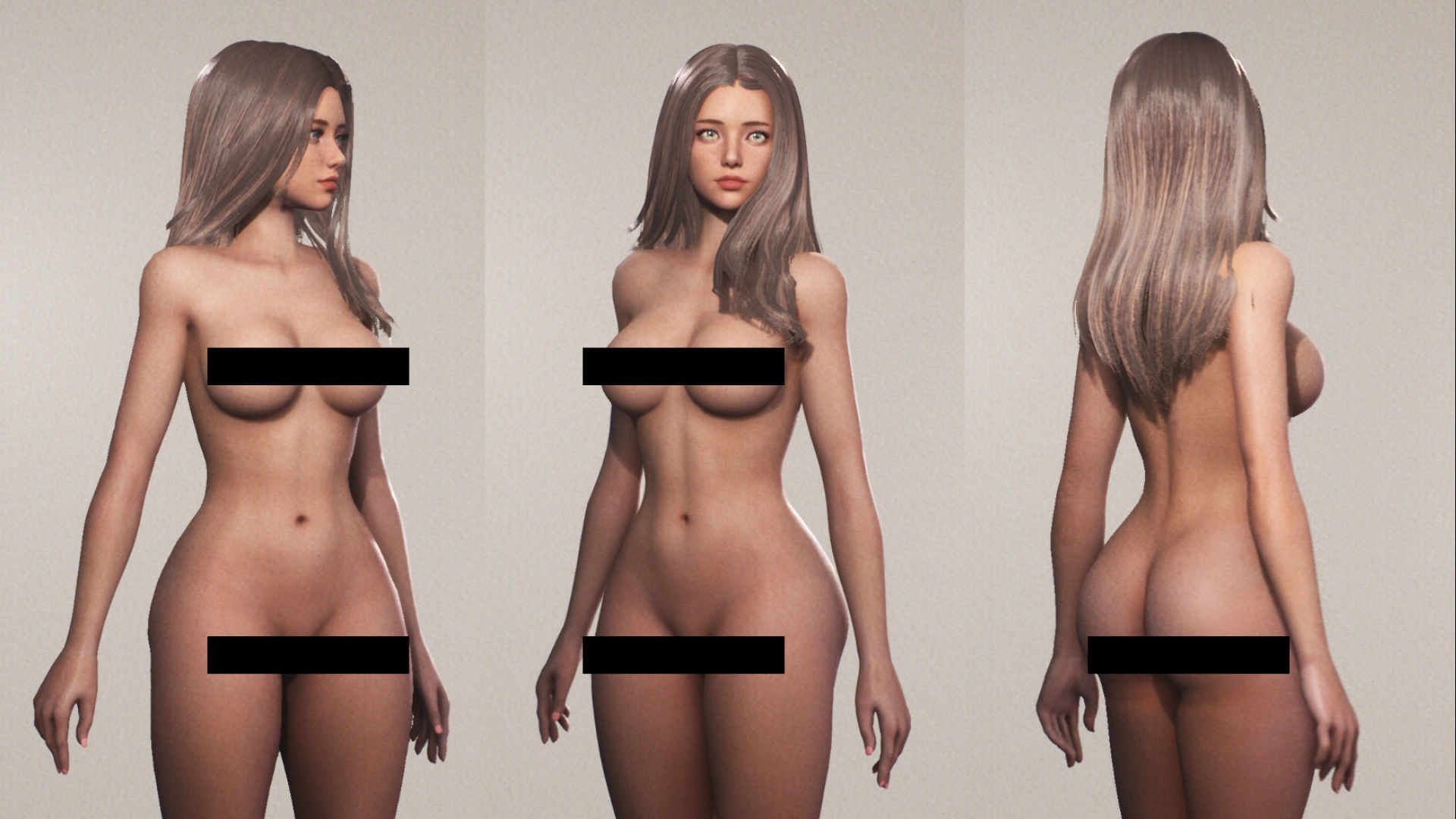 F2 Cyber Girl Celeste - Rigged Animated Modular Game Character Low-poly 3D model_5