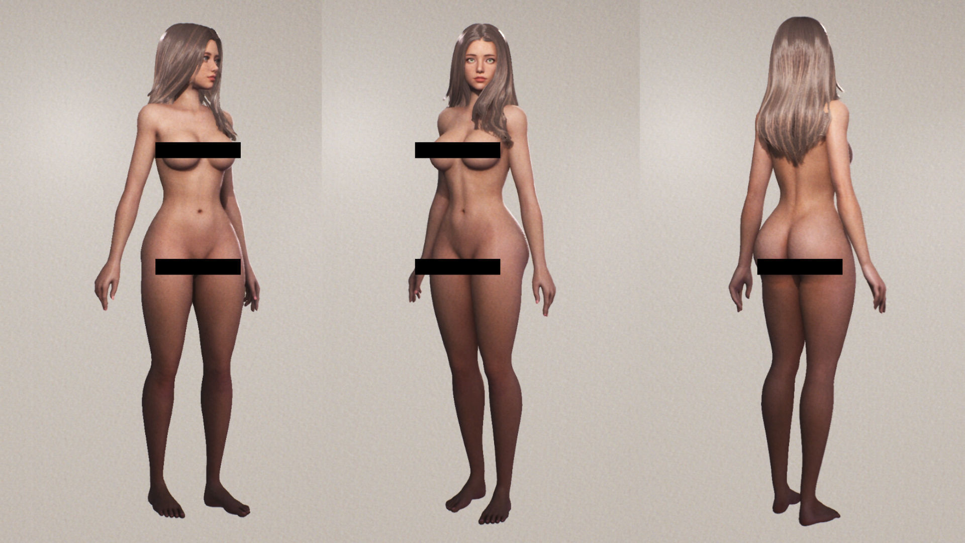 F2 Cyber Girl Celeste - Rigged Animated Modular Game Character Low-poly 3D model_10