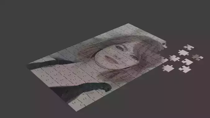 Emma Stone Puzzle Low-poly 3D model