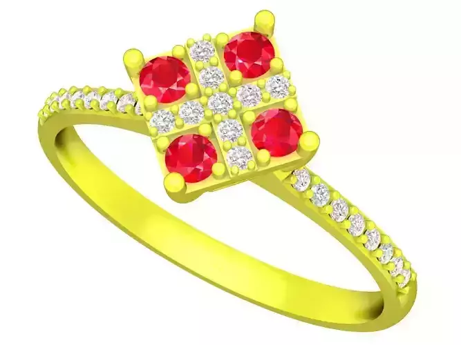 Asian Diamond Fashion Women Ring 3D Print Model A5238