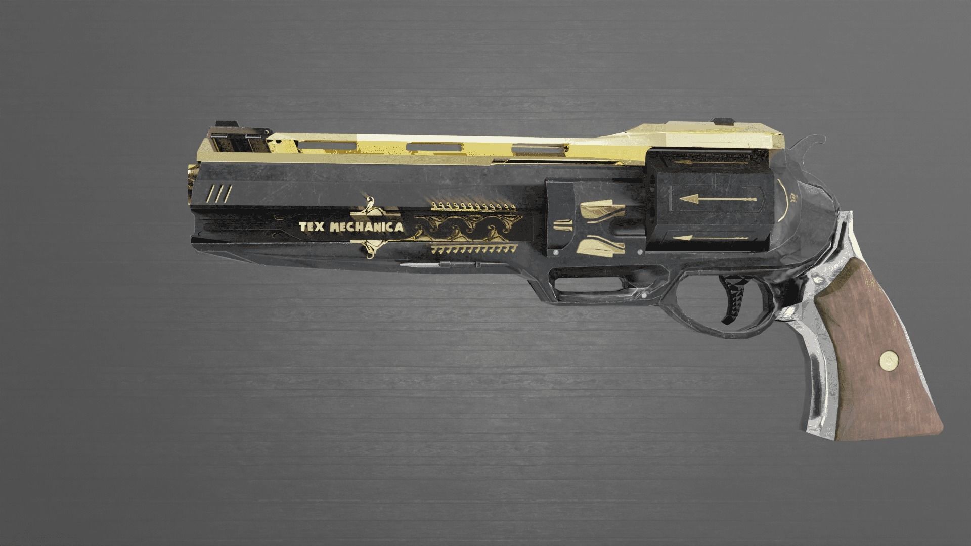 Revolver Tex Mechanica Low-poly 3D model_10