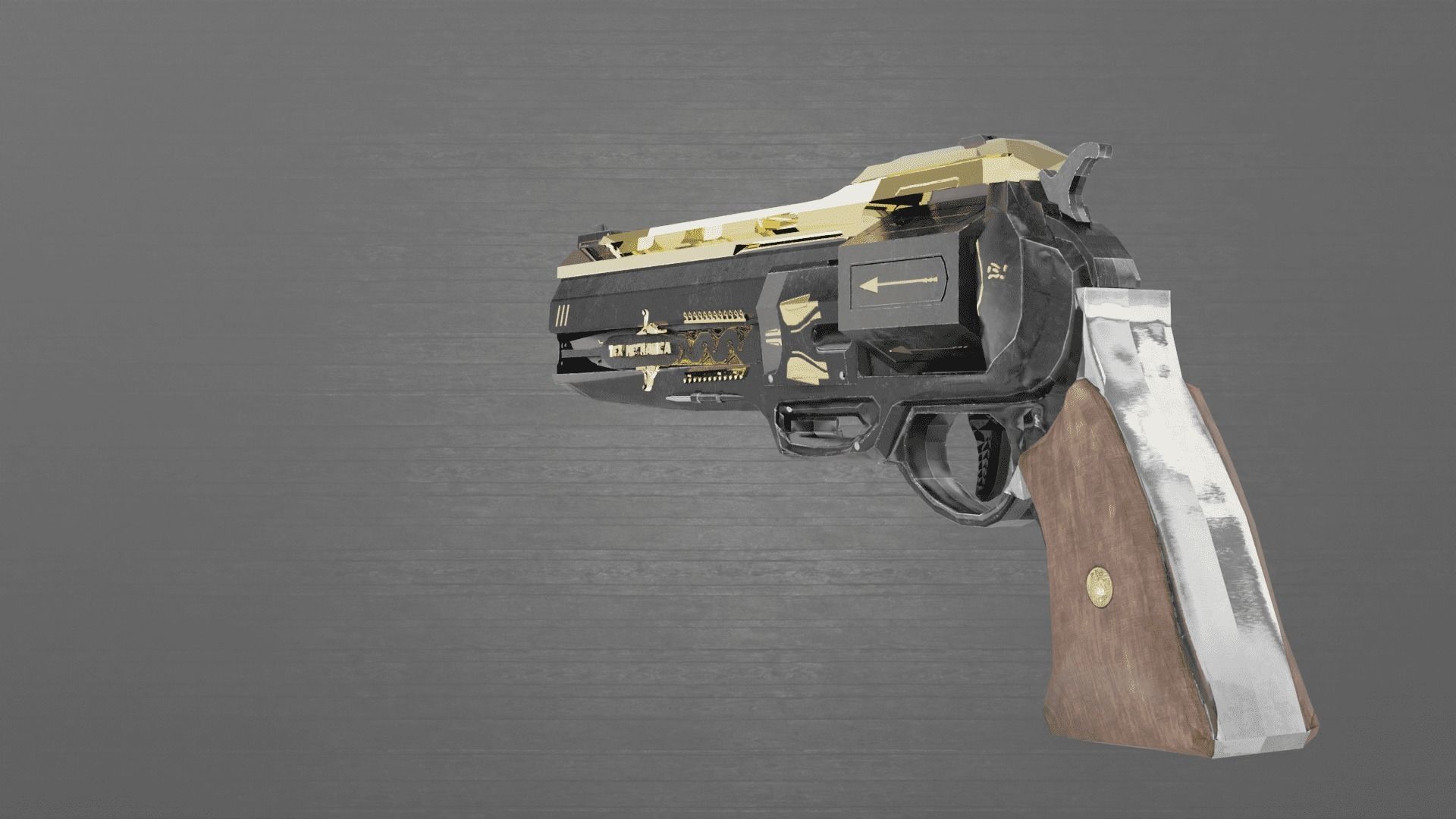 Revolver Tex Mechanica Low-poly 3D model_6