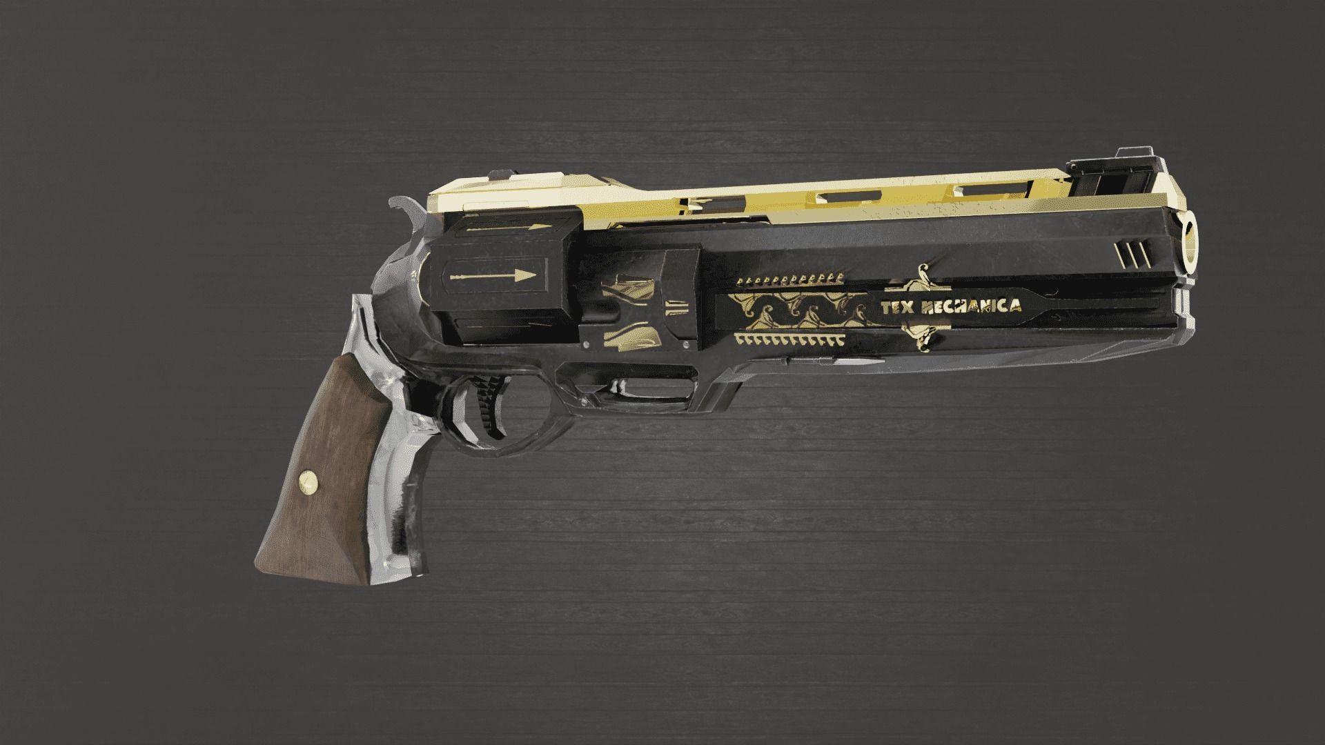 Revolver Tex Mechanica Low-poly 3D model_17