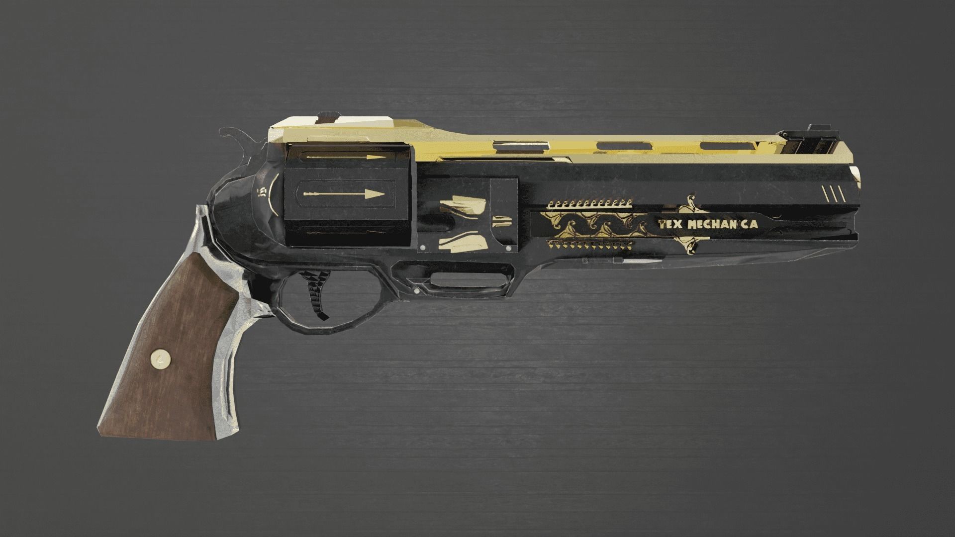Revolver Tex Mechanica Low-poly 3D model_19