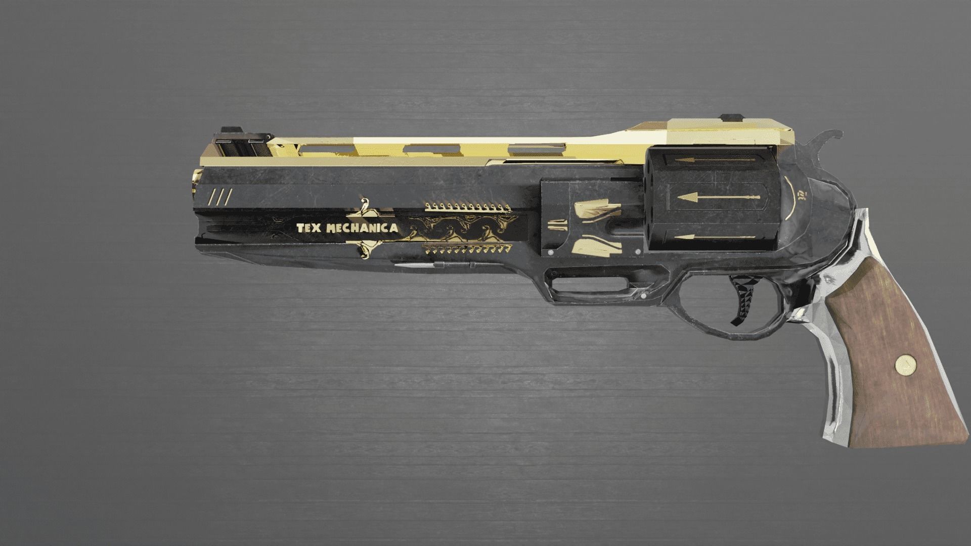 Revolver Tex Mechanica Low-poly 3D model_9