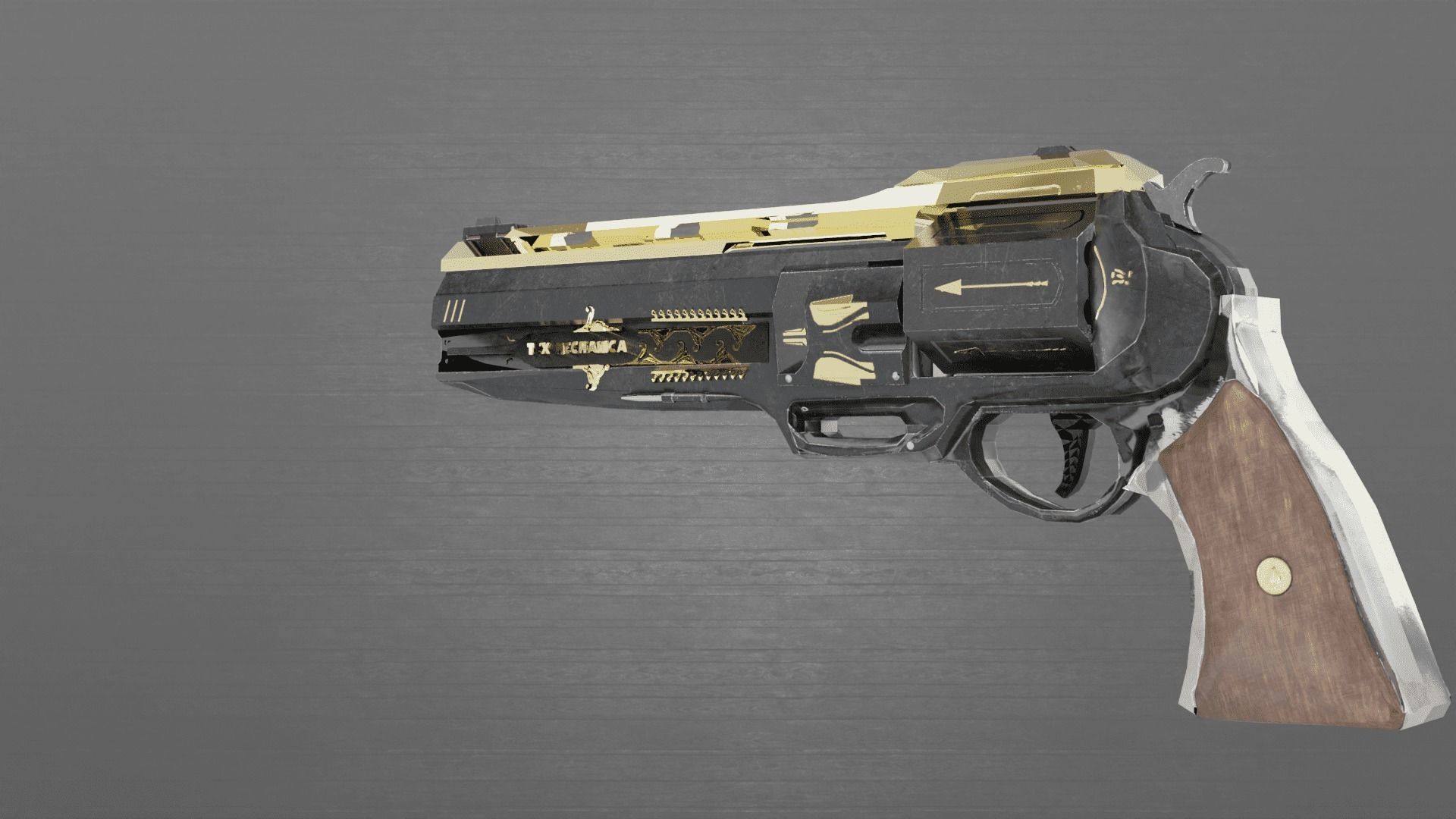 Revolver Tex Mechanica Low-poly 3D model_7