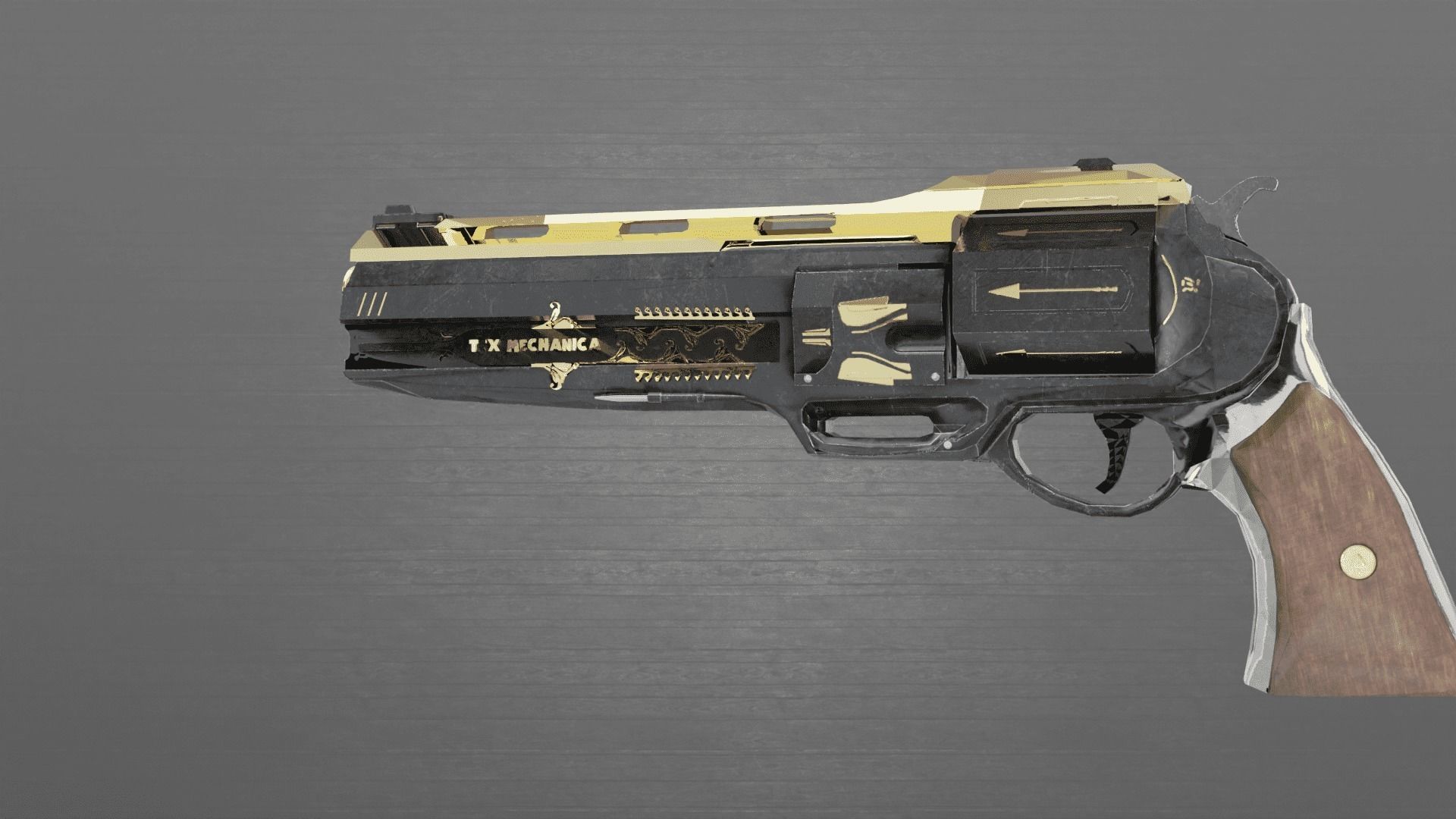 Revolver Tex Mechanica Low-poly 3D model_8