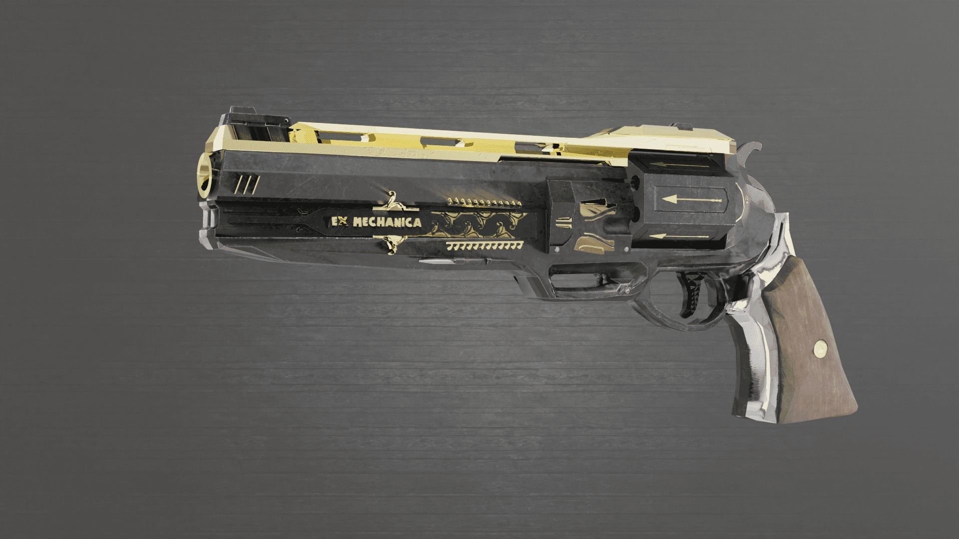 Revolver Tex Mechanica Low-poly 3D model_11