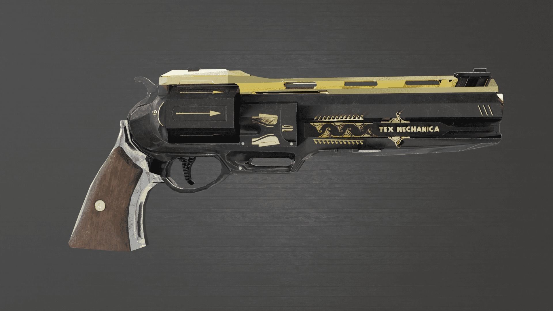 Revolver Tex Mechanica Low-poly 3D model_18