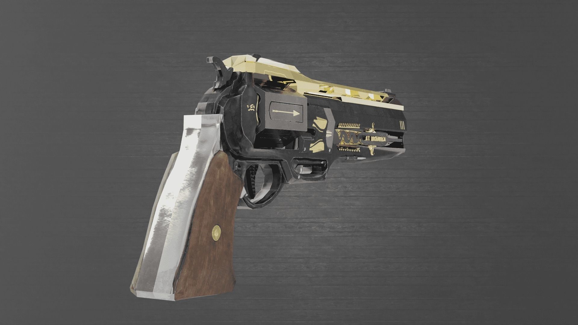 Revolver Tex Mechanica Low-poly 3D model_3