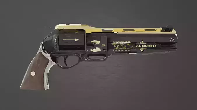 Revolver Tex Mechanica Low-poly 3D model