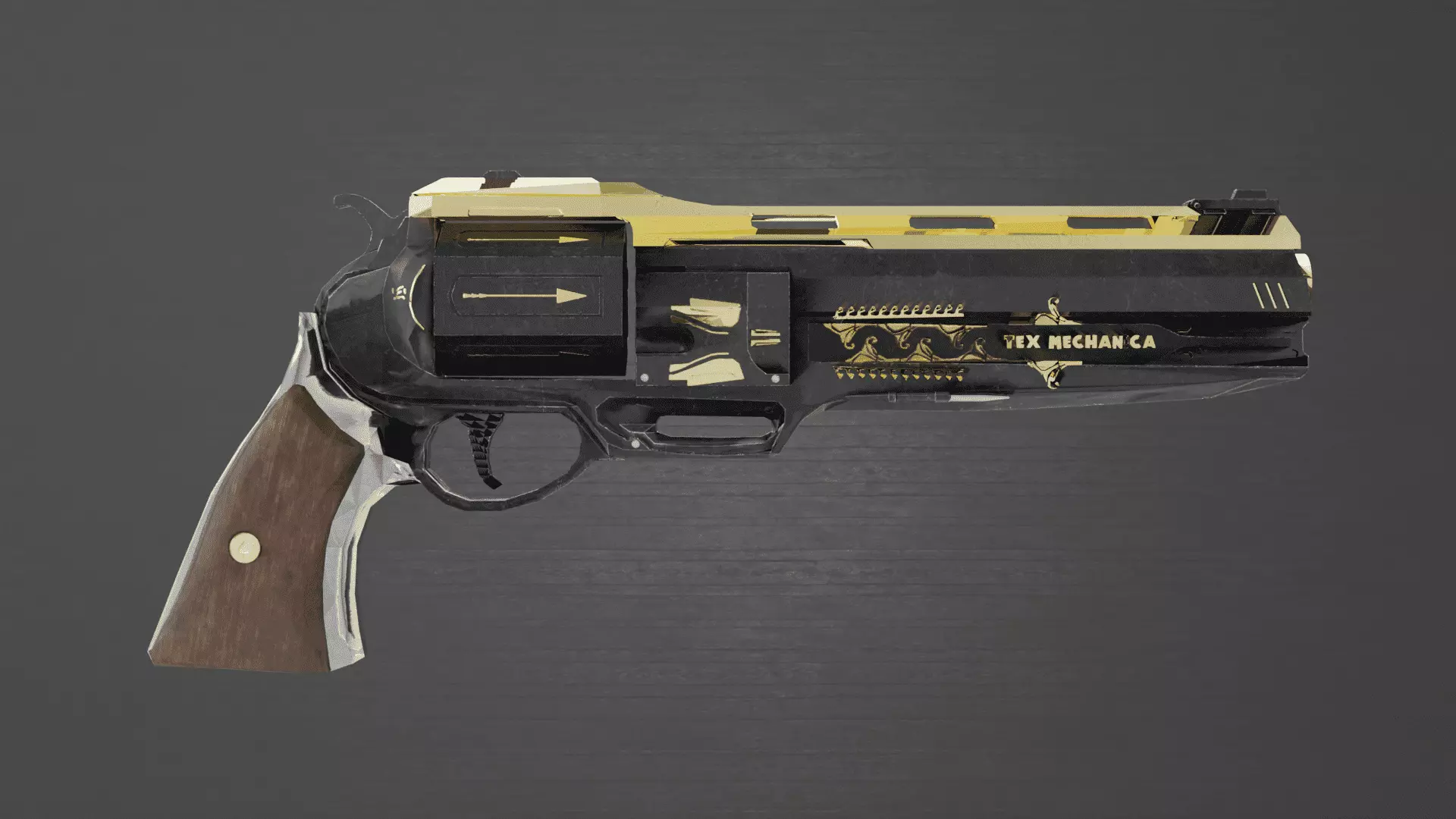 Revolver Tex Mechanica Low-poly 3D model_0