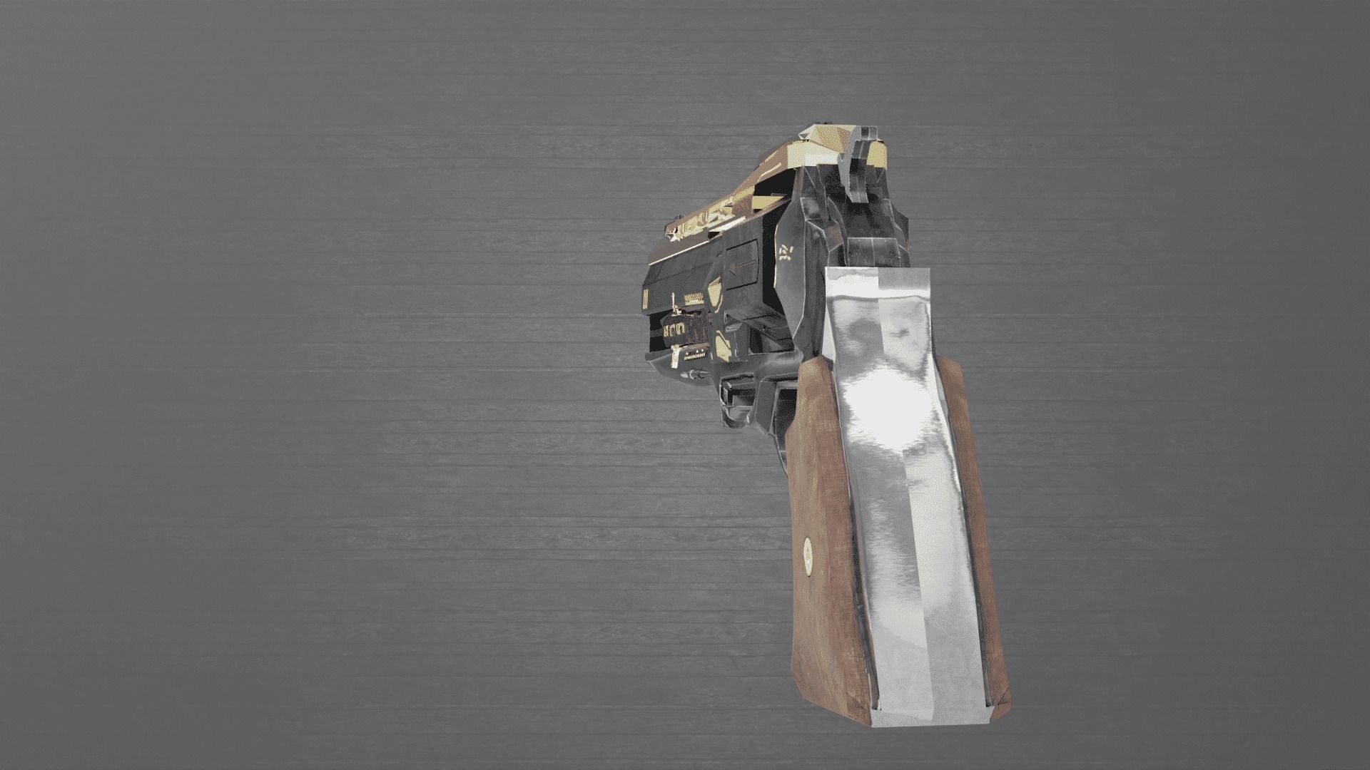 Revolver Tex Mechanica Low-poly 3D model_5