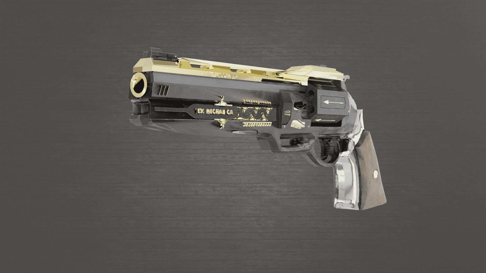 Revolver Tex Mechanica Low-poly 3D model_12