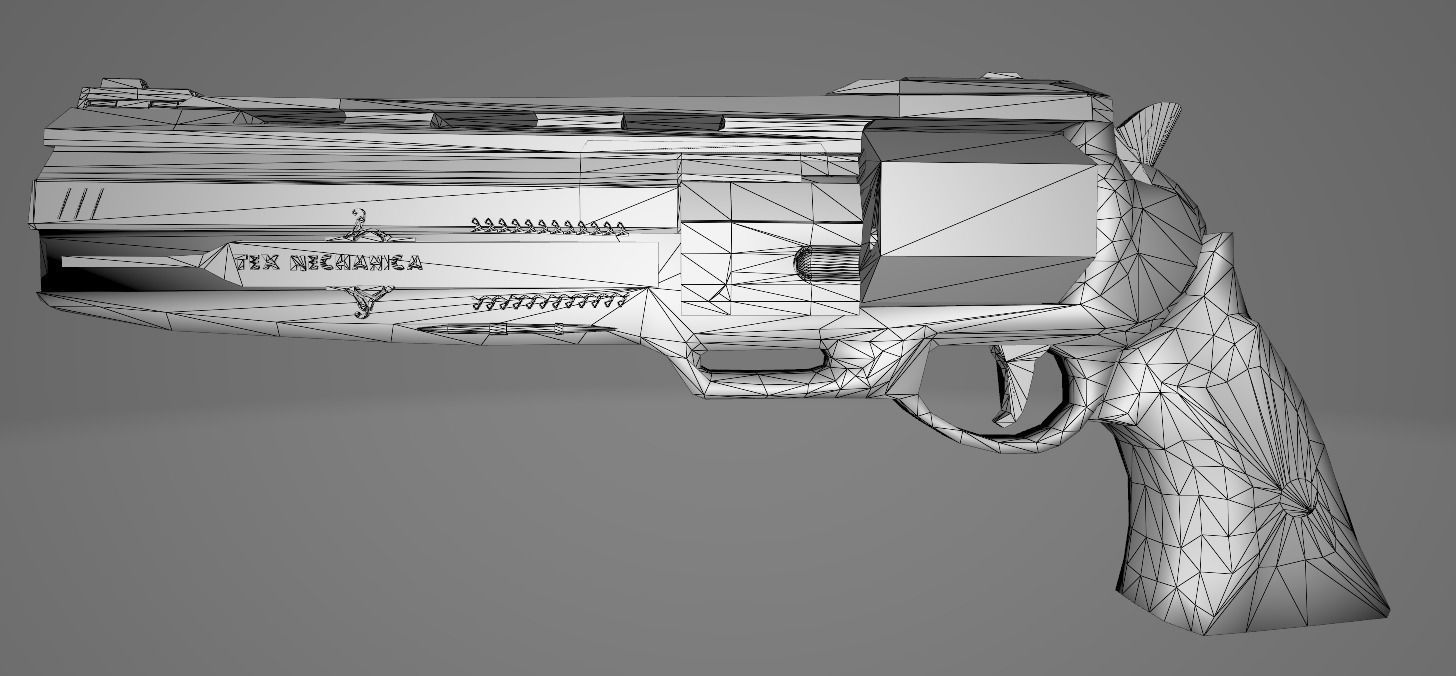 Revolver Tex Mechanica Low-poly 3D model_20