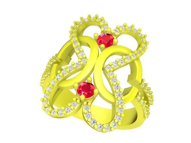 5251 luxury fashion diamond ring for asian lady 3D print model