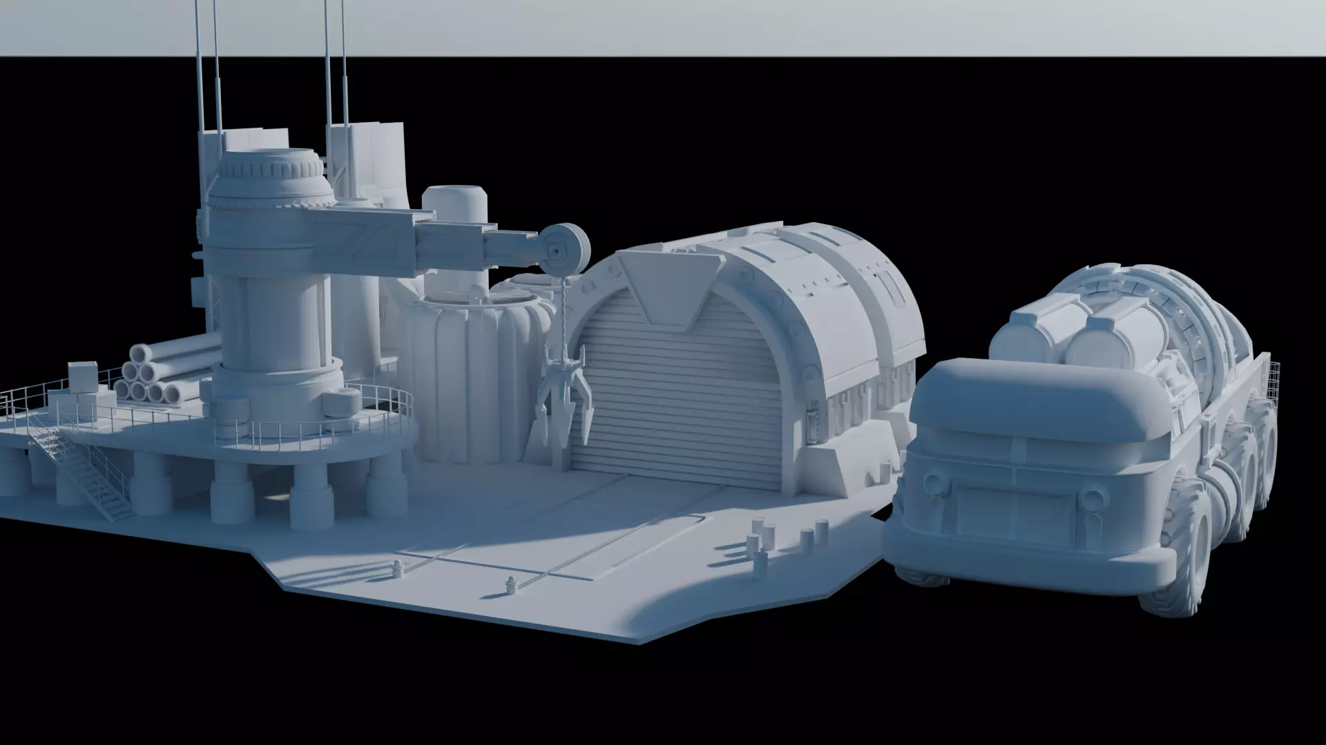 Red Alert 2 Allied MCV and Construction Yard 3D model