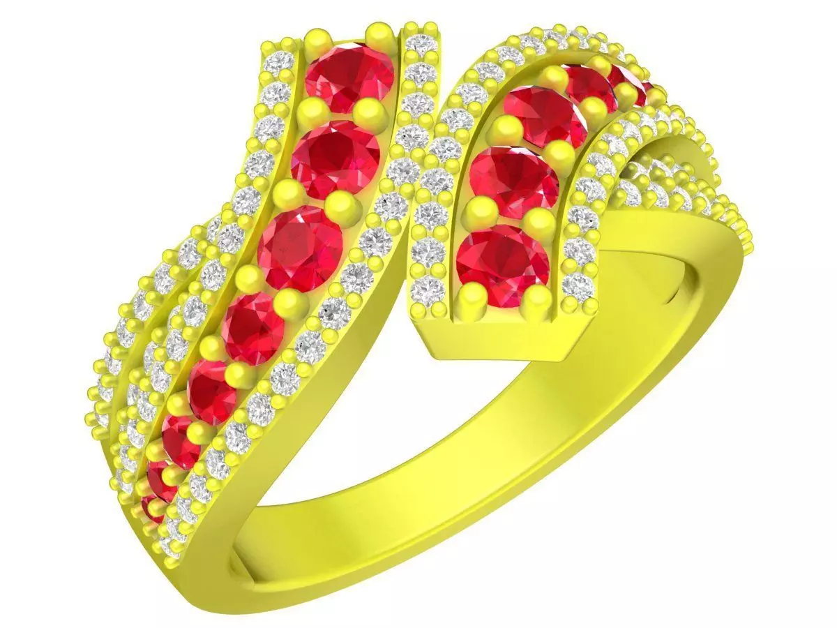 Luxury Diamond Art Ring for Women 3D Model A5254 3D print model