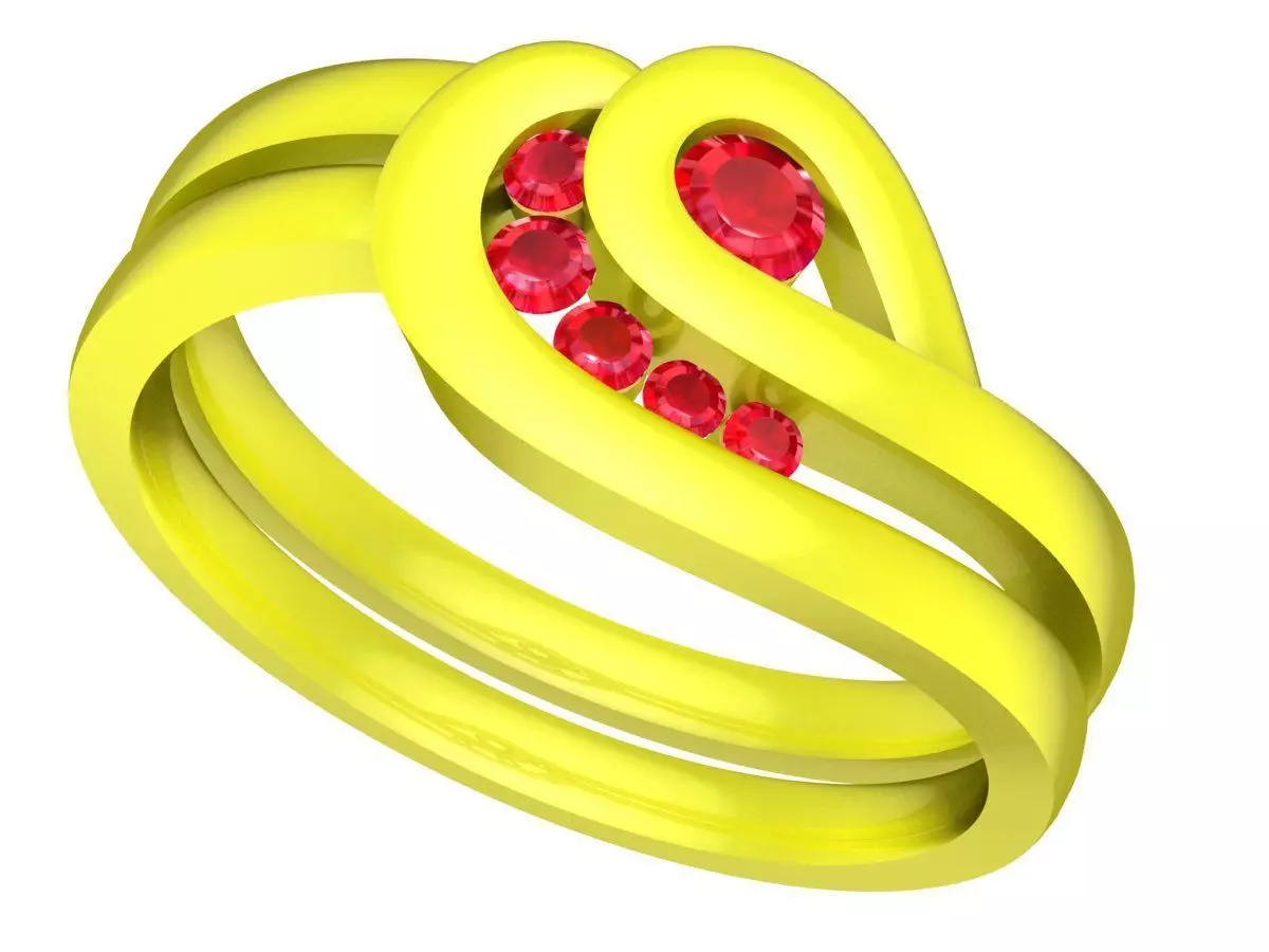 Elegant Swirl Ruby Ring for Women 5255 3D print model