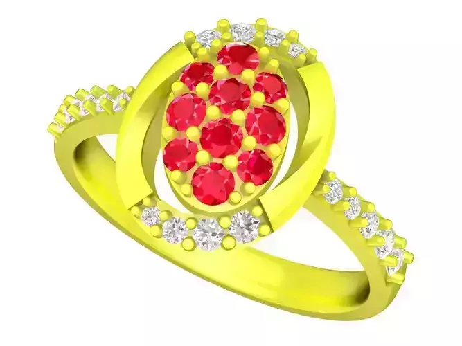 Fashion Diamond Ring for Vietnamese Lady 3D Model A5257