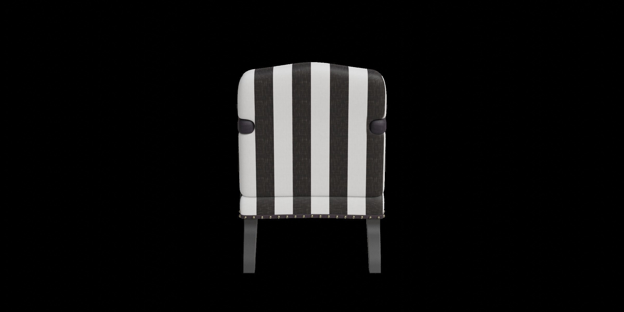 Black And White Streaks Arm Chair 3D model_10