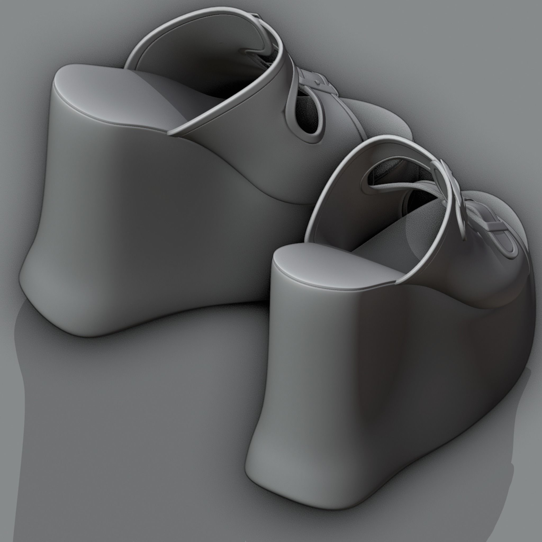 Womens sandals 3D model_3