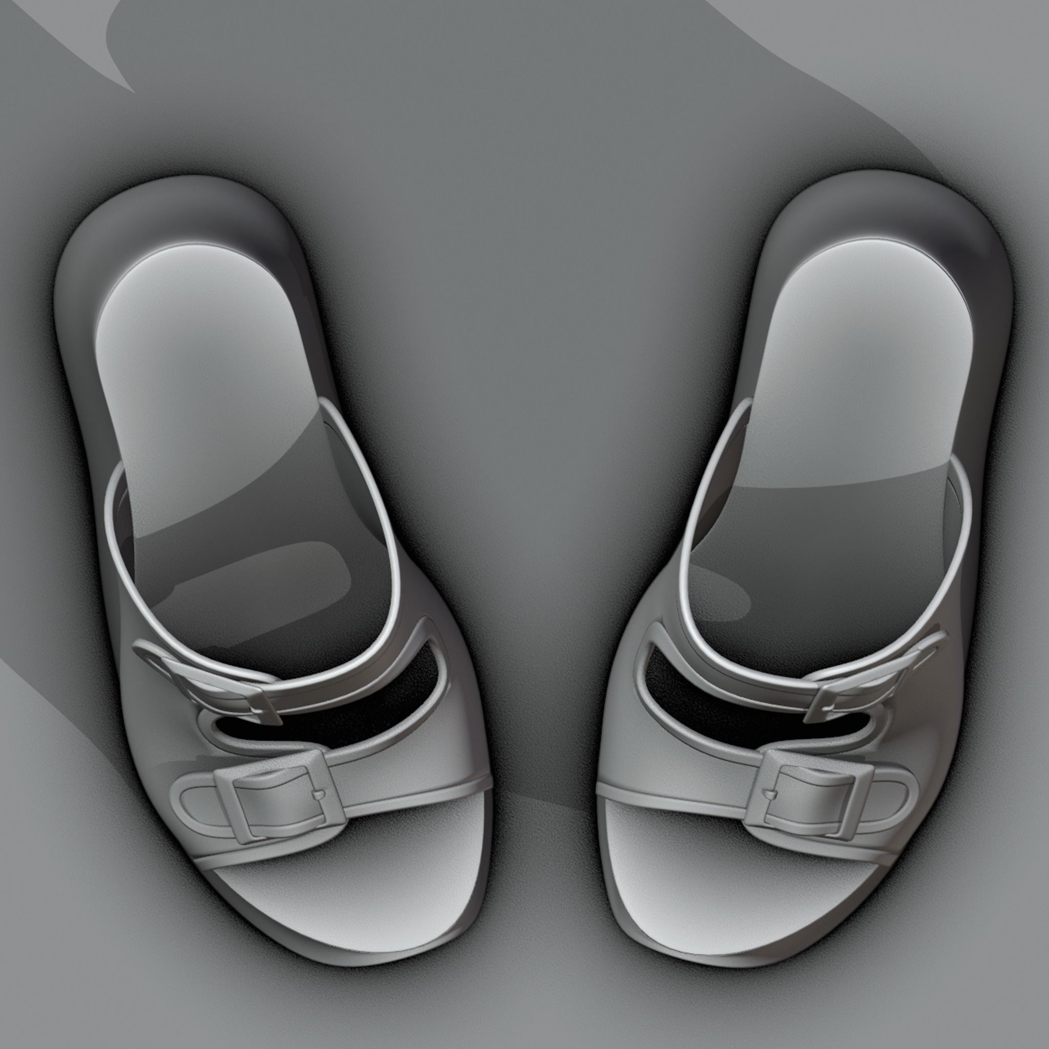 Womens sandals 3D model_2