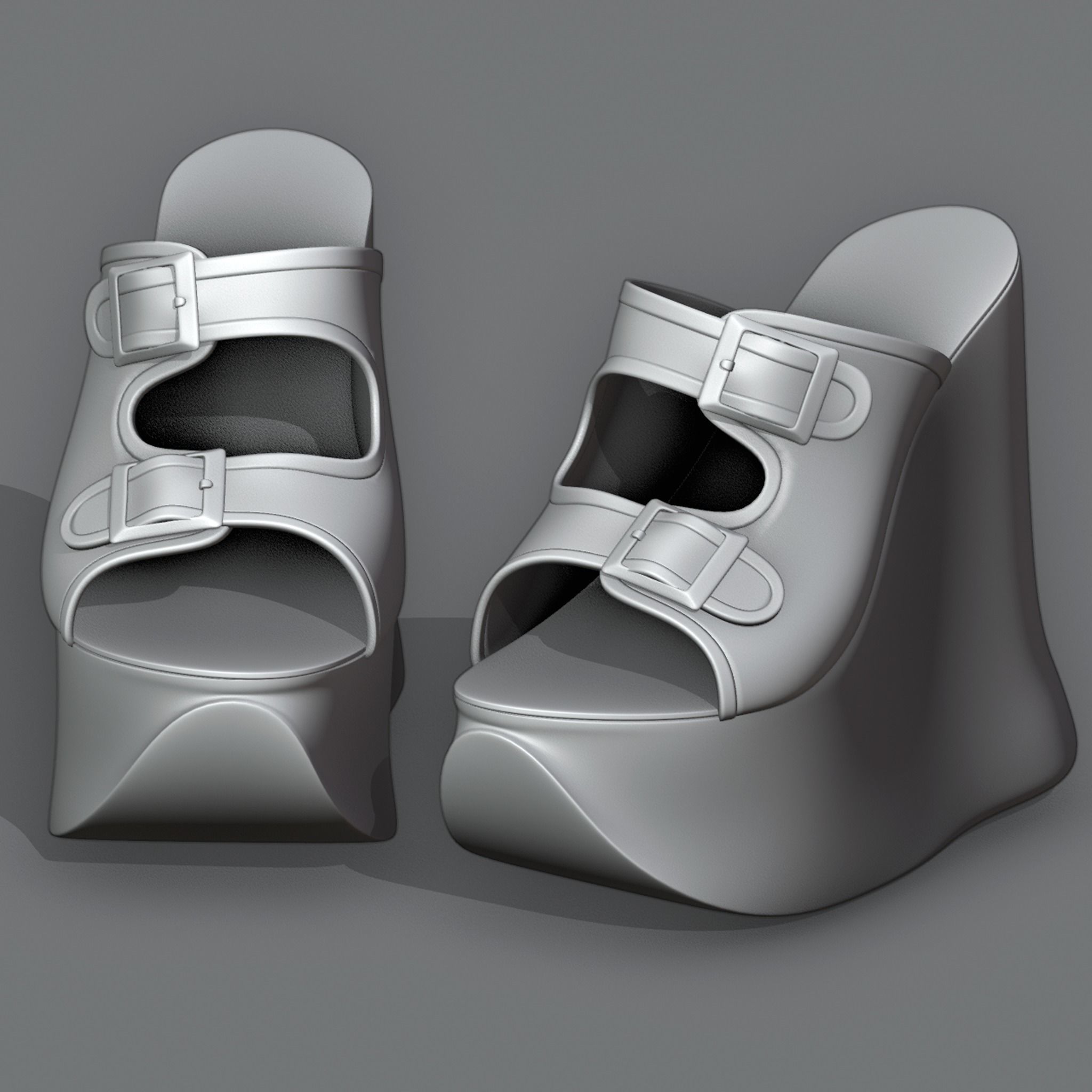 Womens sandals 3D model_1