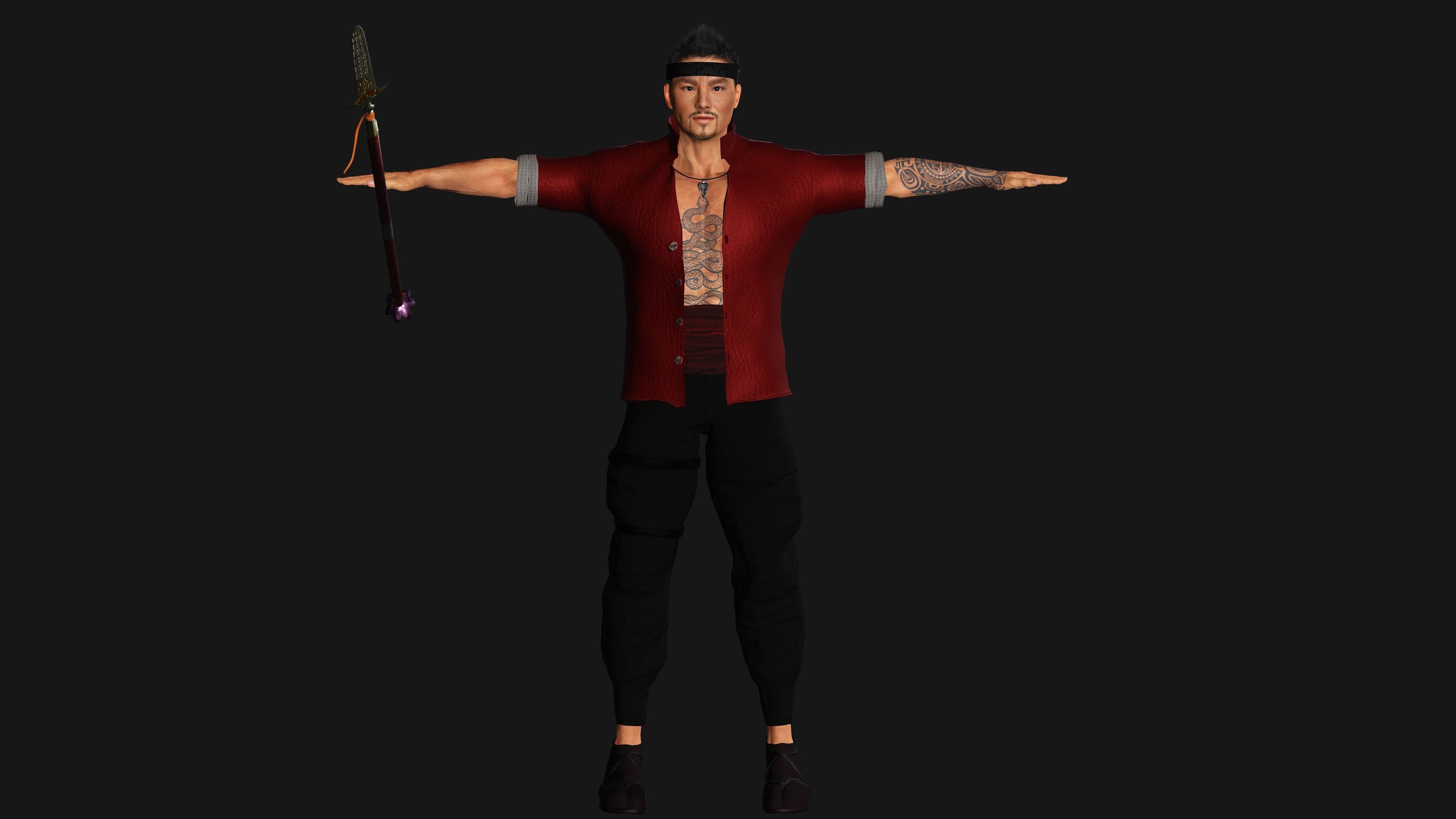Realistic Rig 3D model AAA 3D ASIAN FIGHTER KUNGFU MAN - REALISTIC RIG GAME CHARACTER ...